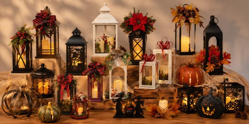 Iron & Wood Home Décor Lantern Collection